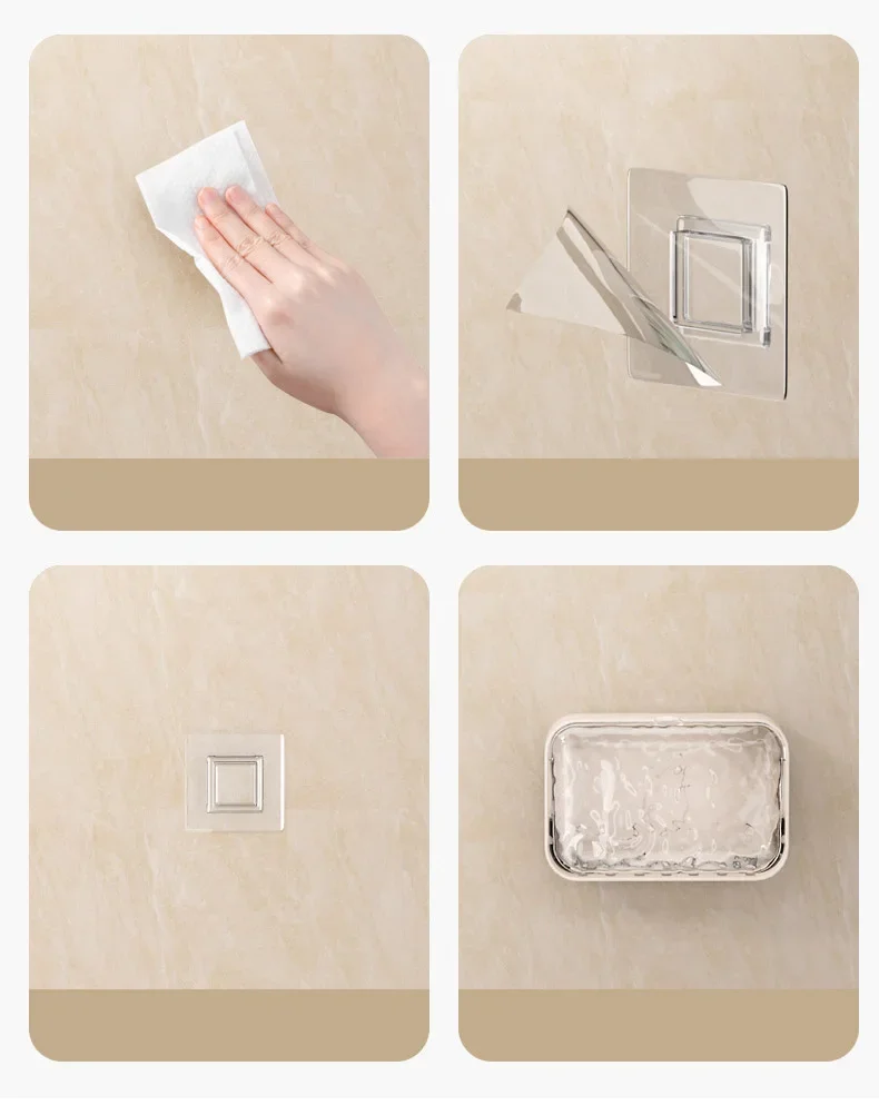 Bathroom Soap Holder Free-Punching Wall Mounted Soap Sponge Holder Organizer Double Drainage Soap Dish Bathroom Accessories