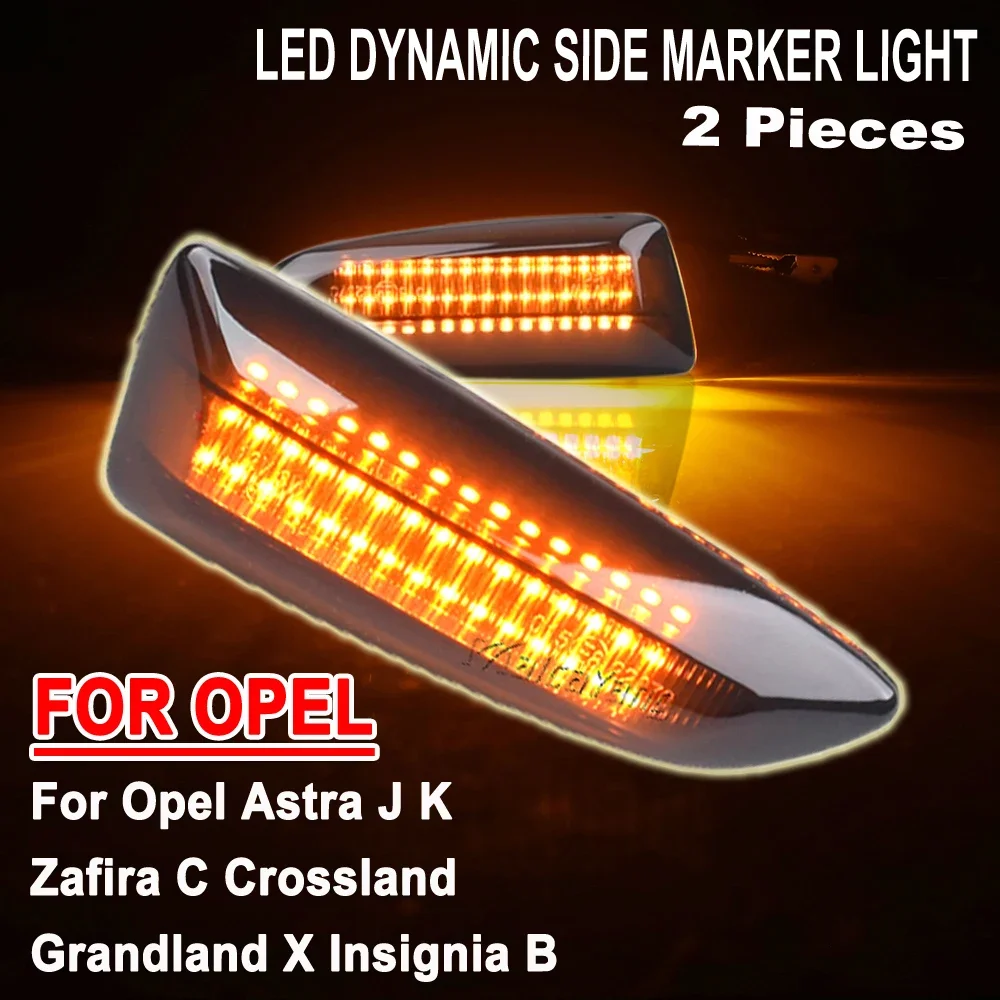 2 قطعة Led ديناميكية الجانب ماركر بدوره مصباح إشارة الوامض متسلسل لأوبل أسترا J أسترا J K زافيرا C إنسيجنيا B Grandland X
