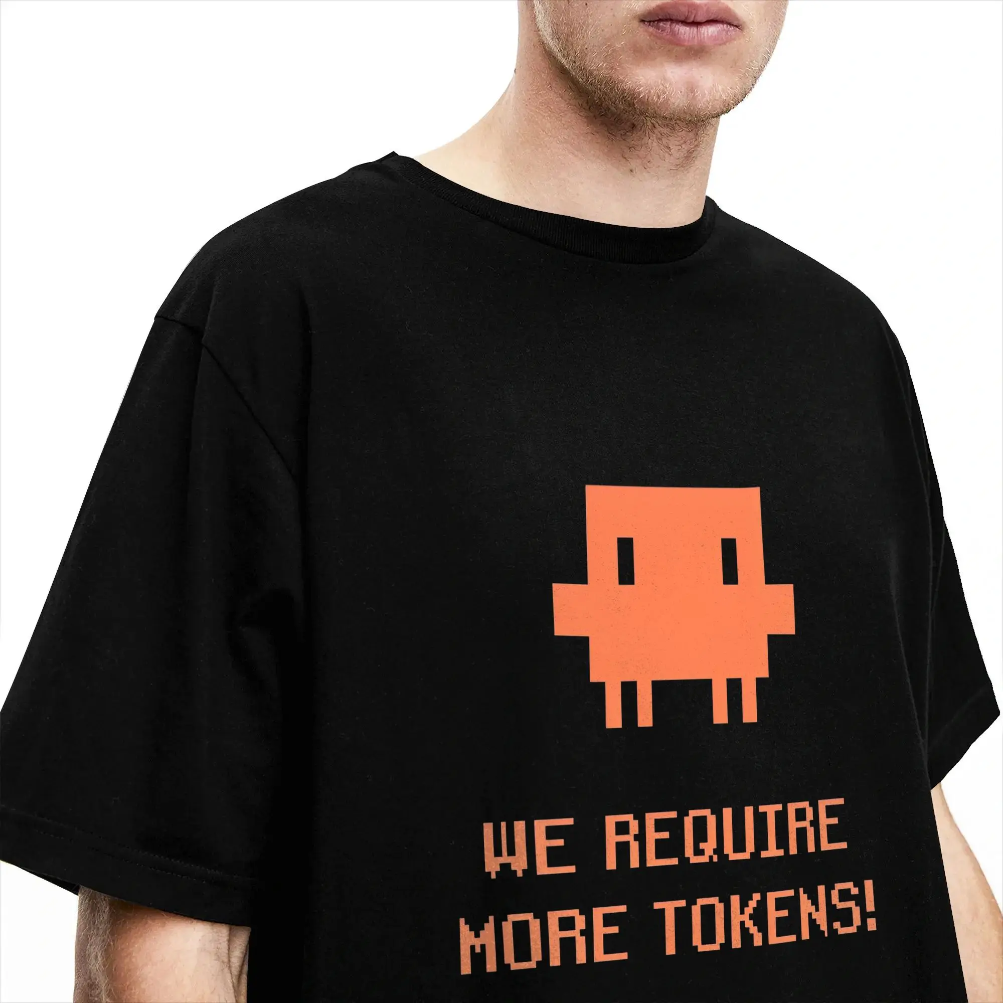 Wir benötigen weitere Token! Pixel Ananx1 Ai Meme Claude T-Shirts Herren-T-Shirts aus 100 % Baumwolle, Rundhals-T-Shirt, kurzärmelige Oberteile – Detail 3