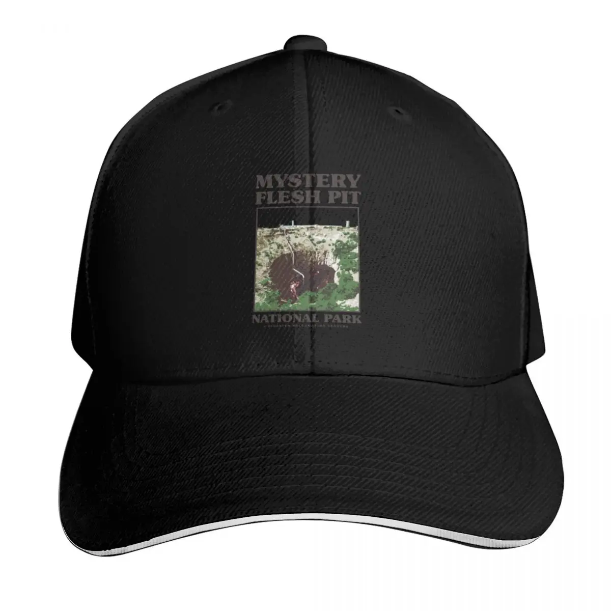 Mystery Flesh Pit National Park Merch Baseball Cap Sun Protection UPF 50+ Breathable Mesh Back Adjustable Buckle Closure