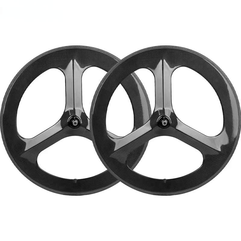 

3 spoke wheel 700c Model Full Carbon Fiber Rim Brake Bicycle Wheel Set 700C Ultra-light Carbon Fiber Bicycle Wheel Hub