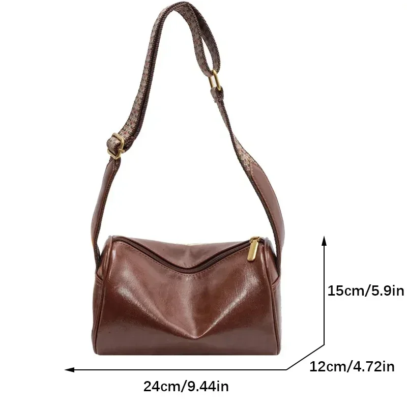 Torba na ramię w stylu vintage dla kobiet moda szeroki pasek torba Crossbody Retro poduszka listonoszka torebka damska Tote kopertówki torebki Tote