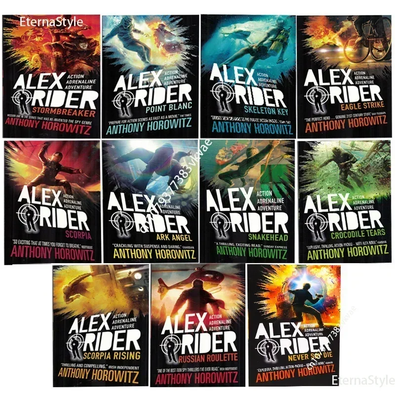 13 Books English Novel AlexRiderTheBookCollection English Books for Children The Complete Alex Rider Anniversary CollectionBooks