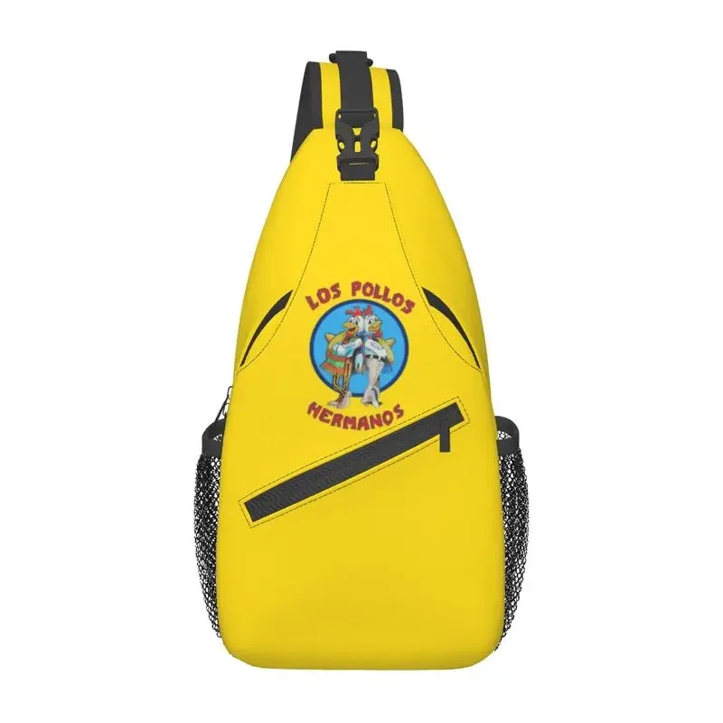 Breaking Bad Los Pollos Hermanos สลิงกระเป๋า Chicken Brothers ไหล่ Crossbody กระเป๋าเป้สะพายหลังสําหรับชายขี่จักรยาน Camping Daypack