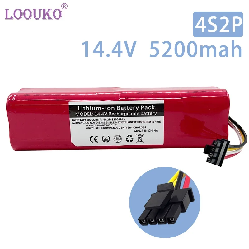 LOvissed KO 18650 Remplacement Batterie BRR-2P4S-5200D, 4S2P 14.8V 5200mAh Pour 1S 1ST Roborock SDJQR01RR Balayage, Robot de net