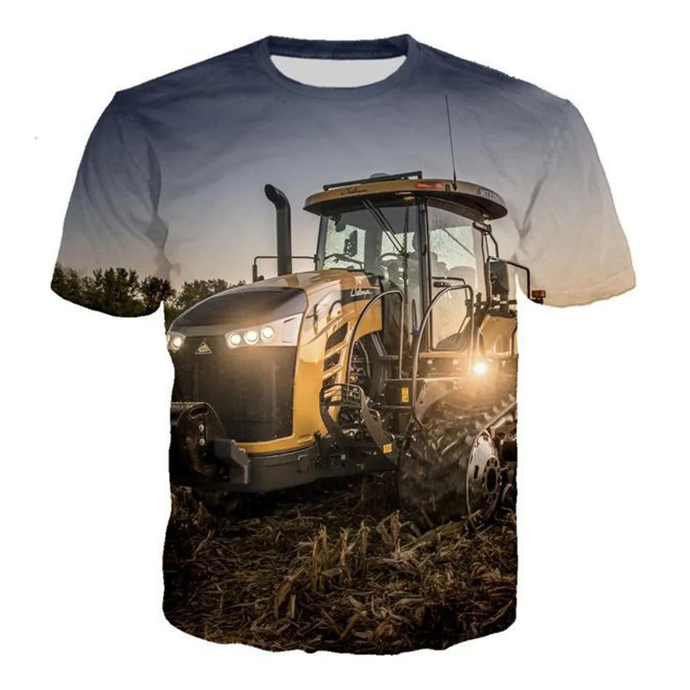 Fashion family clothing agricultural tools printed pattern T-shirt, fashion children's summer short-sleeve shirt,familysingletop