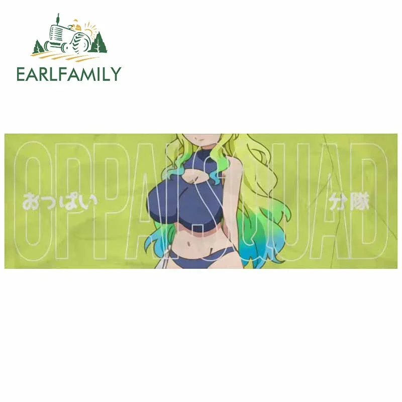EARLFAMILY 13 سنتيمتر X 4.5 سنتيمتر Lucoa كبير الصدر أنيمي NSFW سيارة ملصق مقاوم للماء الأخضر صفعة التنين الإبداعية ملصق مائي مضحك لوح التزلج ديكور