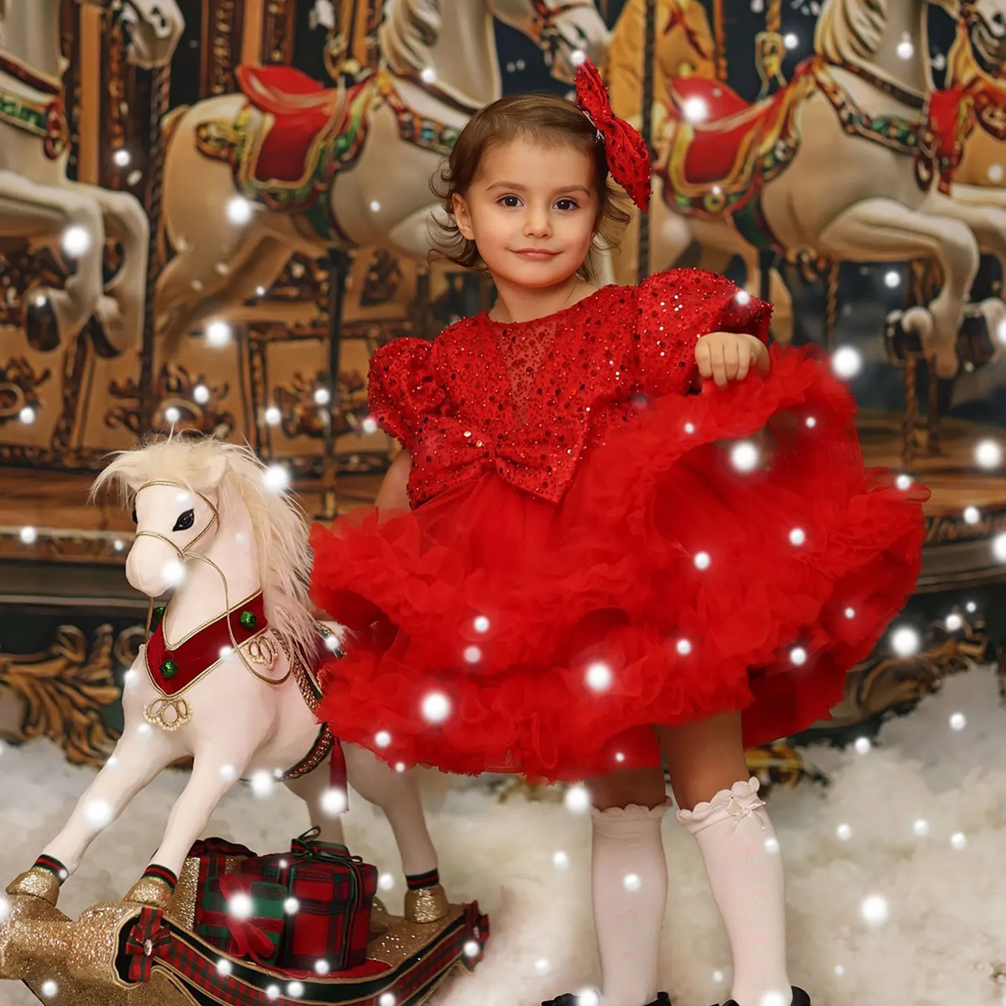 Sukienka dla dziewczynki z cekinami, w kolorze liliowym, do kolan, w stylu arabskiej księżniczki, na wesele, urodziny, bal, model J286