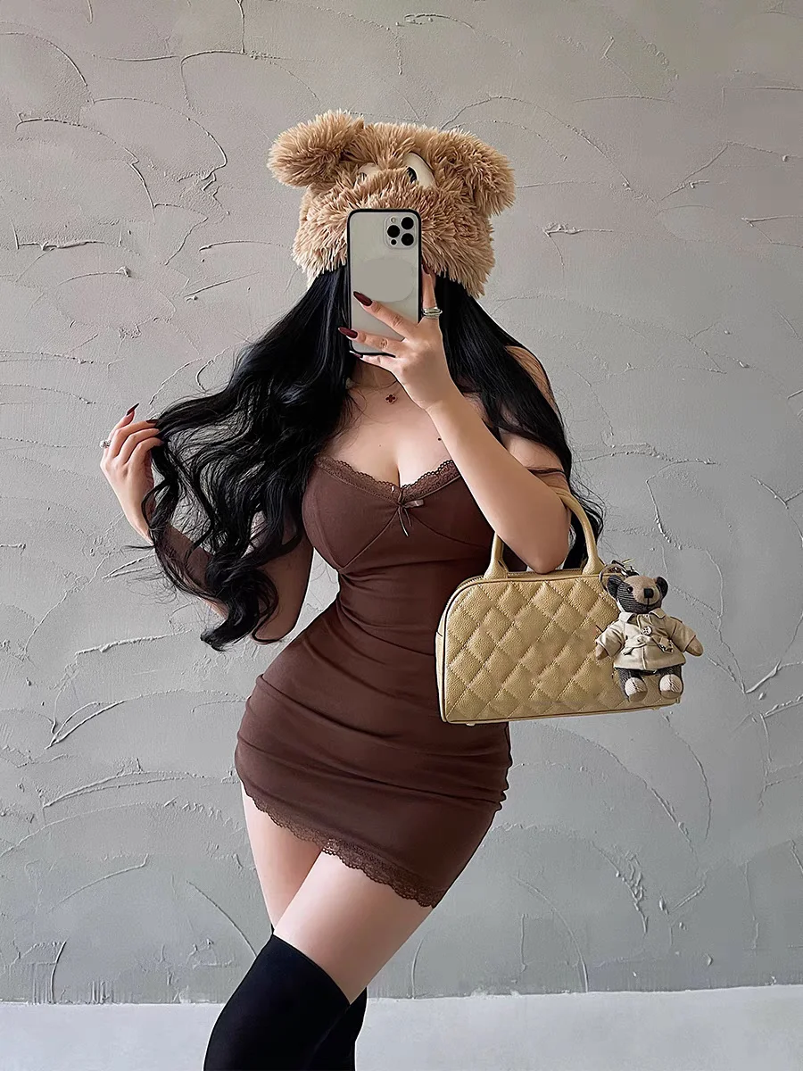 Sexy Spitze Spleißen Ärmelloses Mini Kleid Frauen Dünne Schlinge Rot Sommerkleid Kurze Club Sommer Schwarz Bodycon Kleider Party Mädchen – Detail 16