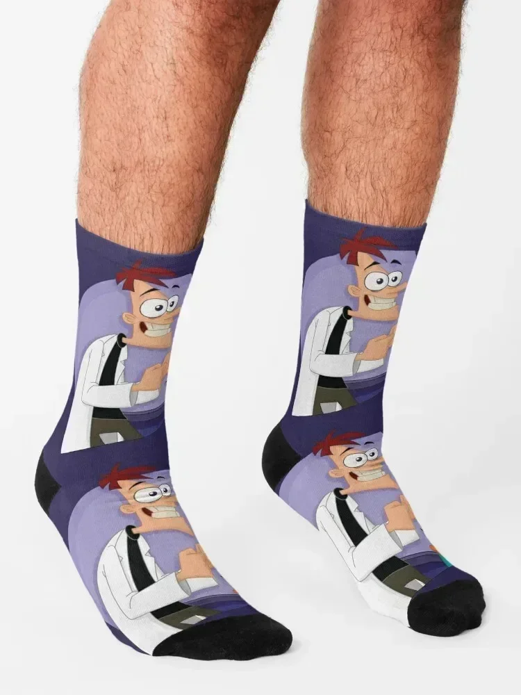 Doof and Perry Socks christmass gift snow bright garter Novelties Socks For Women Men's
