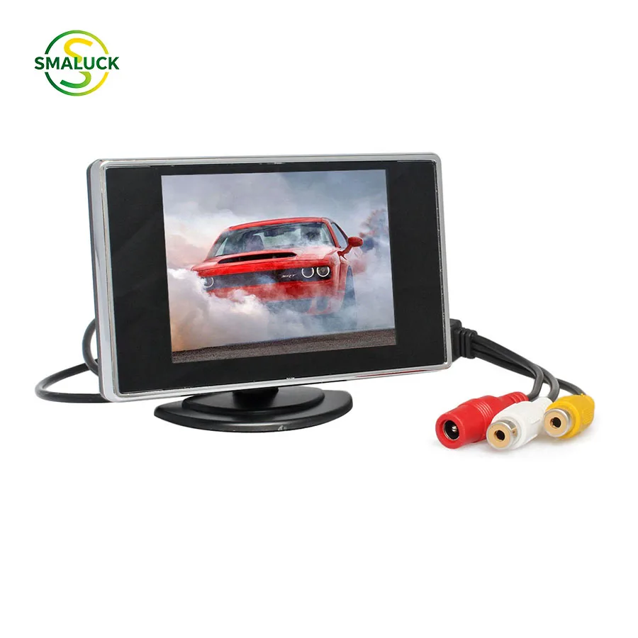 SMALUCK CVBS Signal 3.5 Inch Color TFT LCD Car Rear View Monitor Parking Rearview Monitor with 2CH Video Input