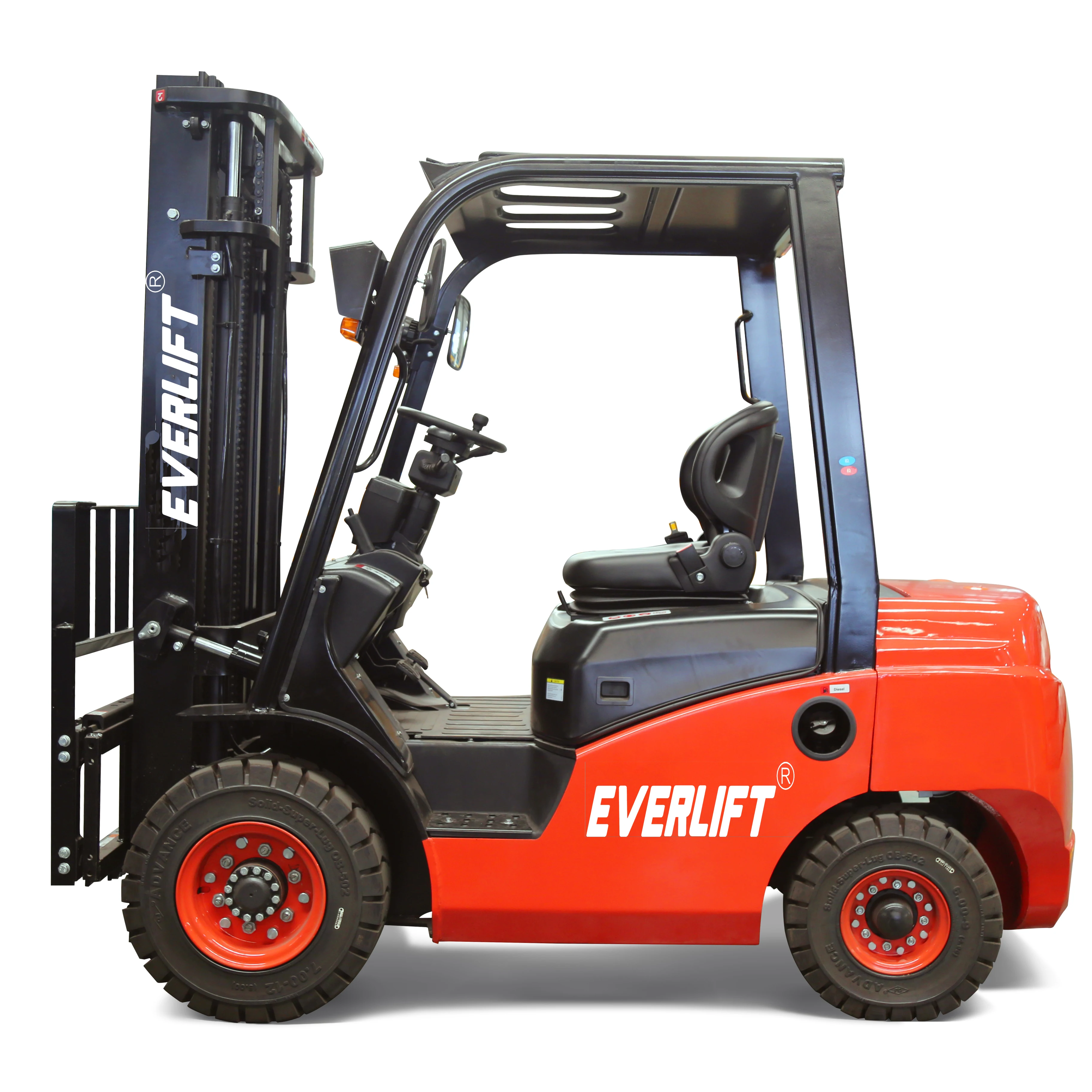 Heli Forklift Price 2500kg 3500kg 3m-6m Triplex Mast lpg Gas-oline Forklifts 4x4 Solid Tires Side Shifter diesel Forklift 3 Ton