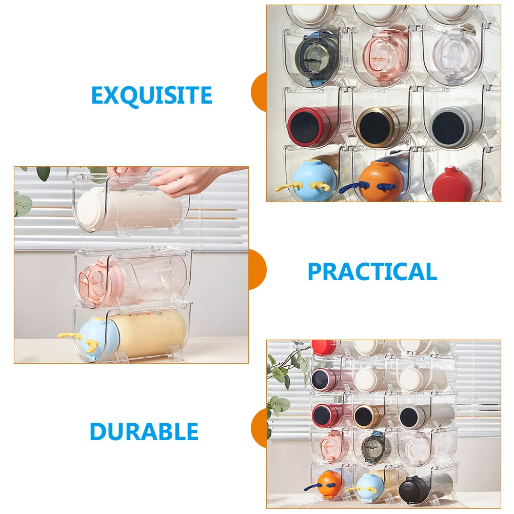 

2Pcs Stackable Bottle Holders Refrigerator Drink Storage Racks Home Supplies Water Bottle Organizer Cabinet Storage Organization