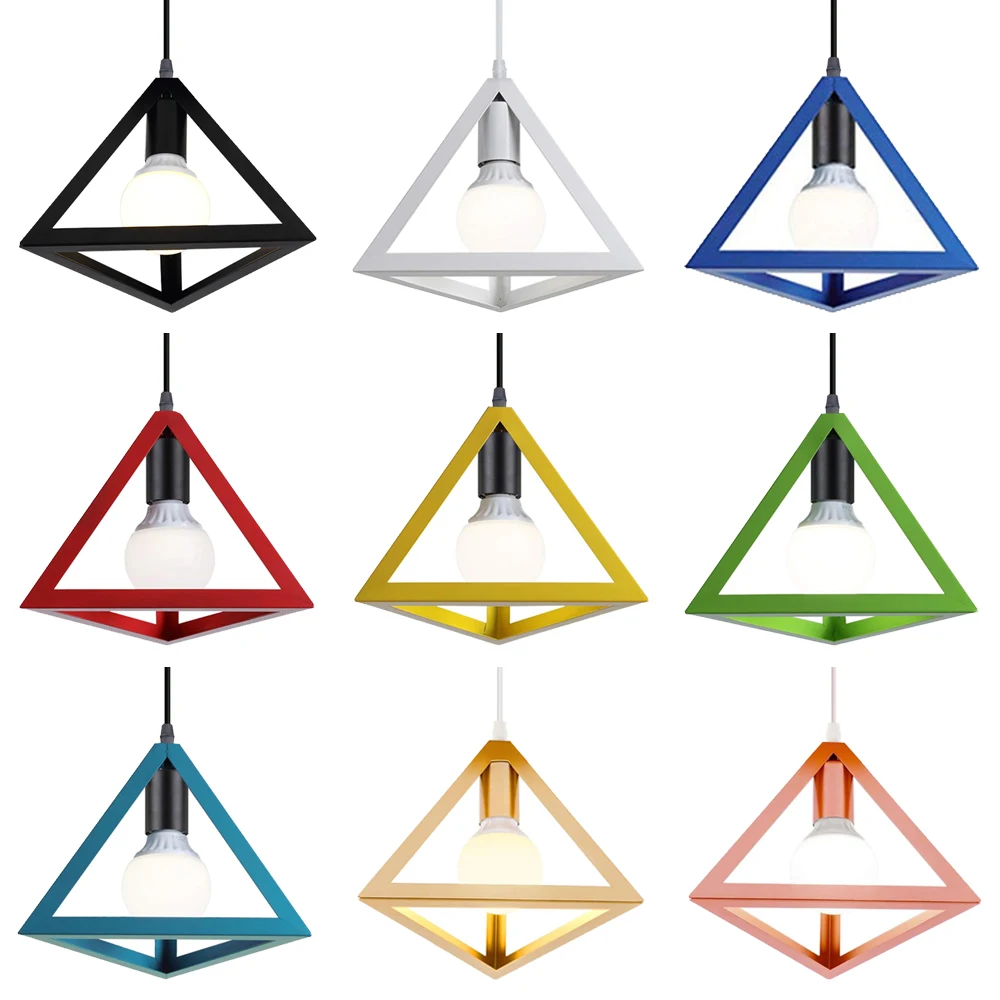 

Винтажный промышленный ретро металлический подвесной светильник E27 треугольный подвесной светильник для спальни, кухни, ресторана, современный светильник
