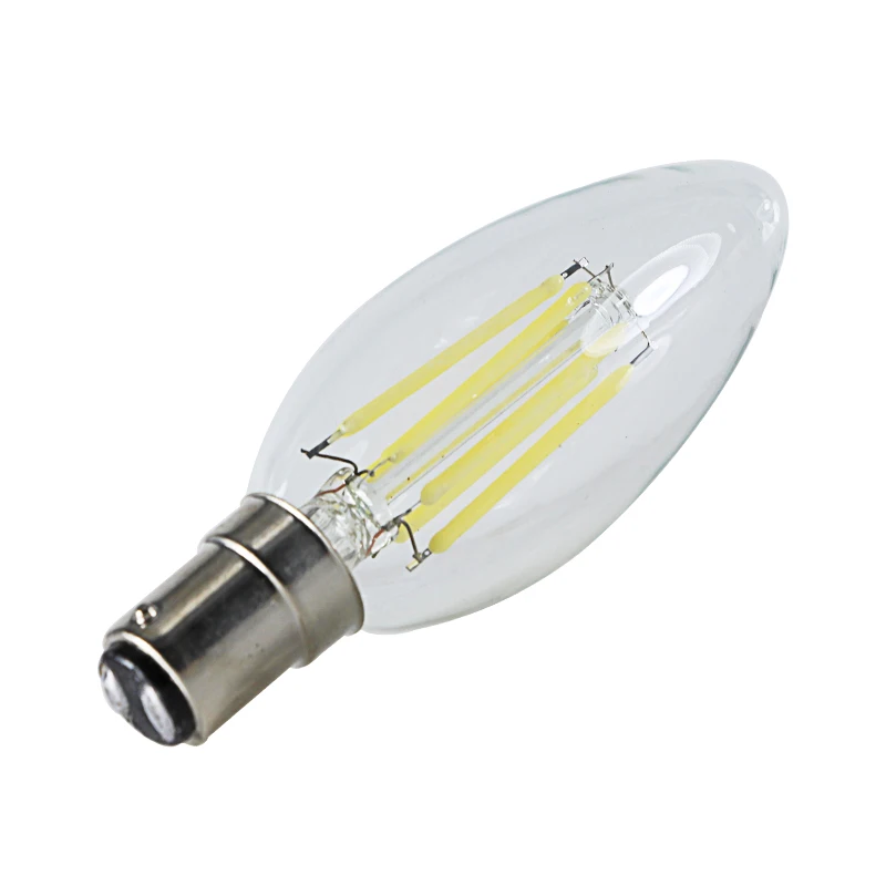 B15D B15 LED Filament Light 220V 6W Dimmer SBC Bayonet 6W Ba15d Bulb Replacement Home Office Decorative Dimmable Candle Lamp