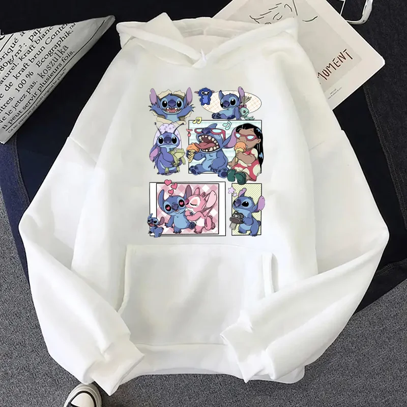 Anime Cartoon Disney Donald Duck Daisy Duck Mickey Couple Hooded Autumn Winter Kawaii Graphic Casual Sweatshirt for Women