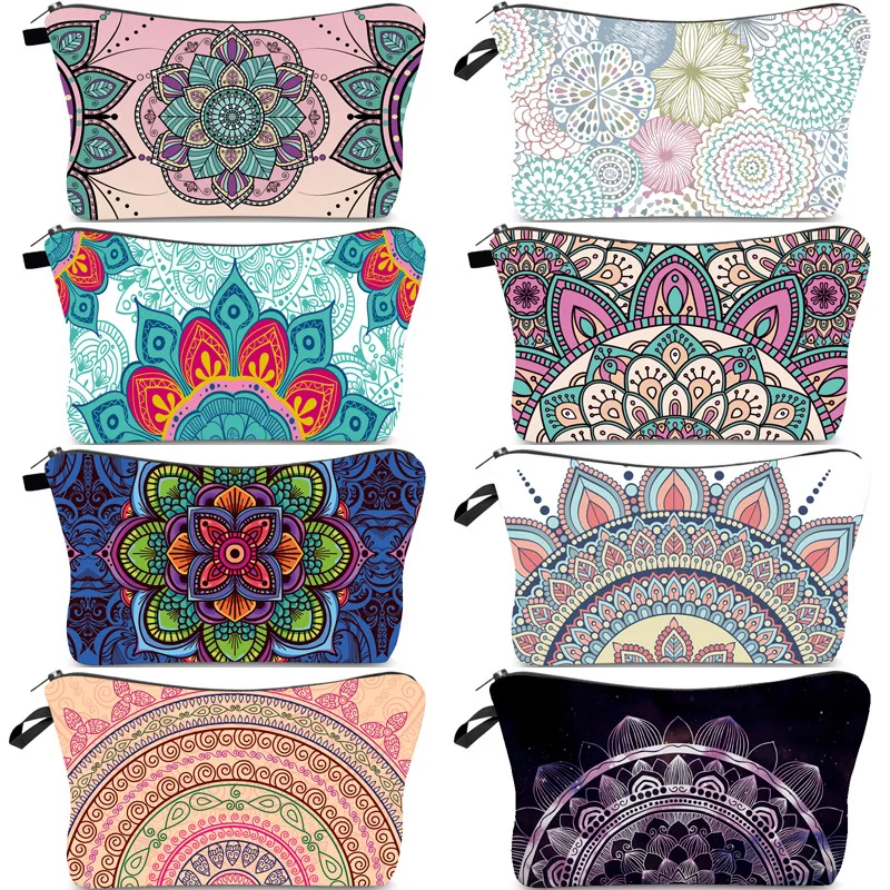 Amazon Cross-Border Mandala Printing Pattern Cosmetic Bag Women's Clutch Multi-Functional Travel Storage Bag