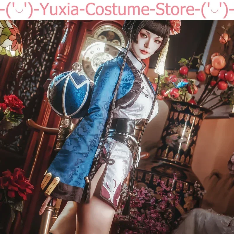 Black Butler Ciel Phantomhive Blue Cat Cheongsam Royal Sister Ladies Cosplay Costume Cos Game Anime Party Uniform Hallowen Play