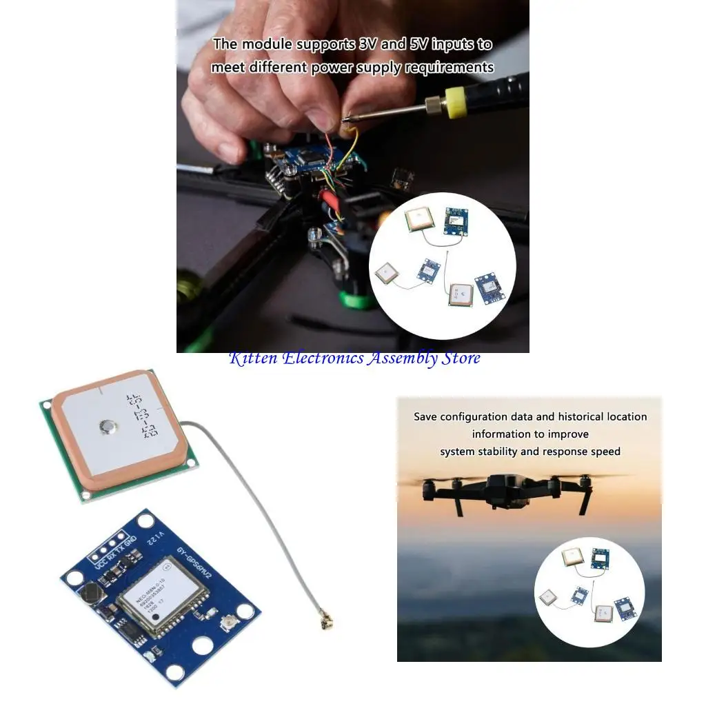 96GD MultiVoltage NEO6M/NEO7M/NEO8M Navigation Flight Control Module For UAVs And GIS Applications With Builts In EEPROM