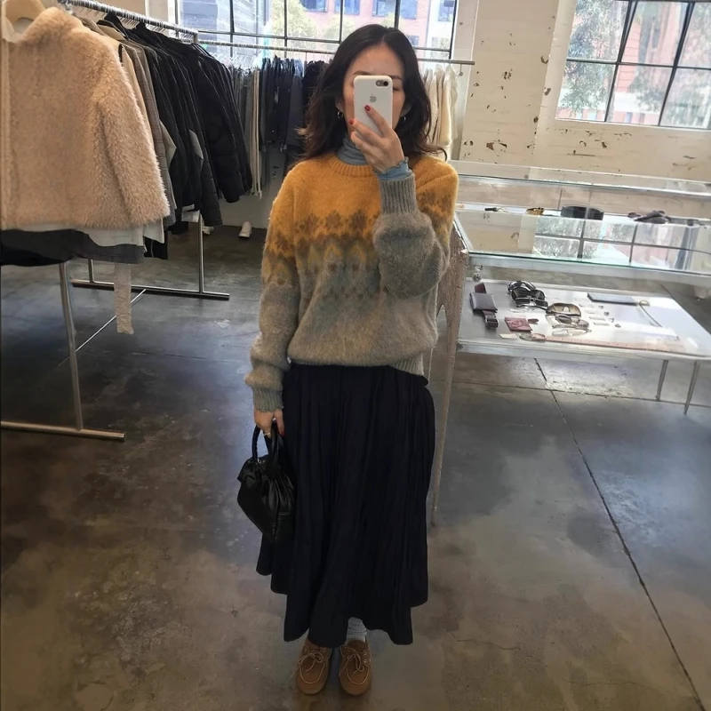 

Ultra Soft Yuki Embroidered Sweater Siene Fall Winter New Sle Commute Sle Long Sve Regular Fit Warmth Heating