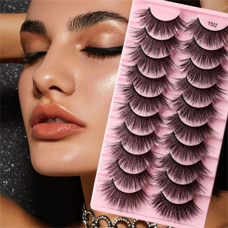 Faux-cils 3D en vison, look naturel, avec bande bouclée, nouvelle collection