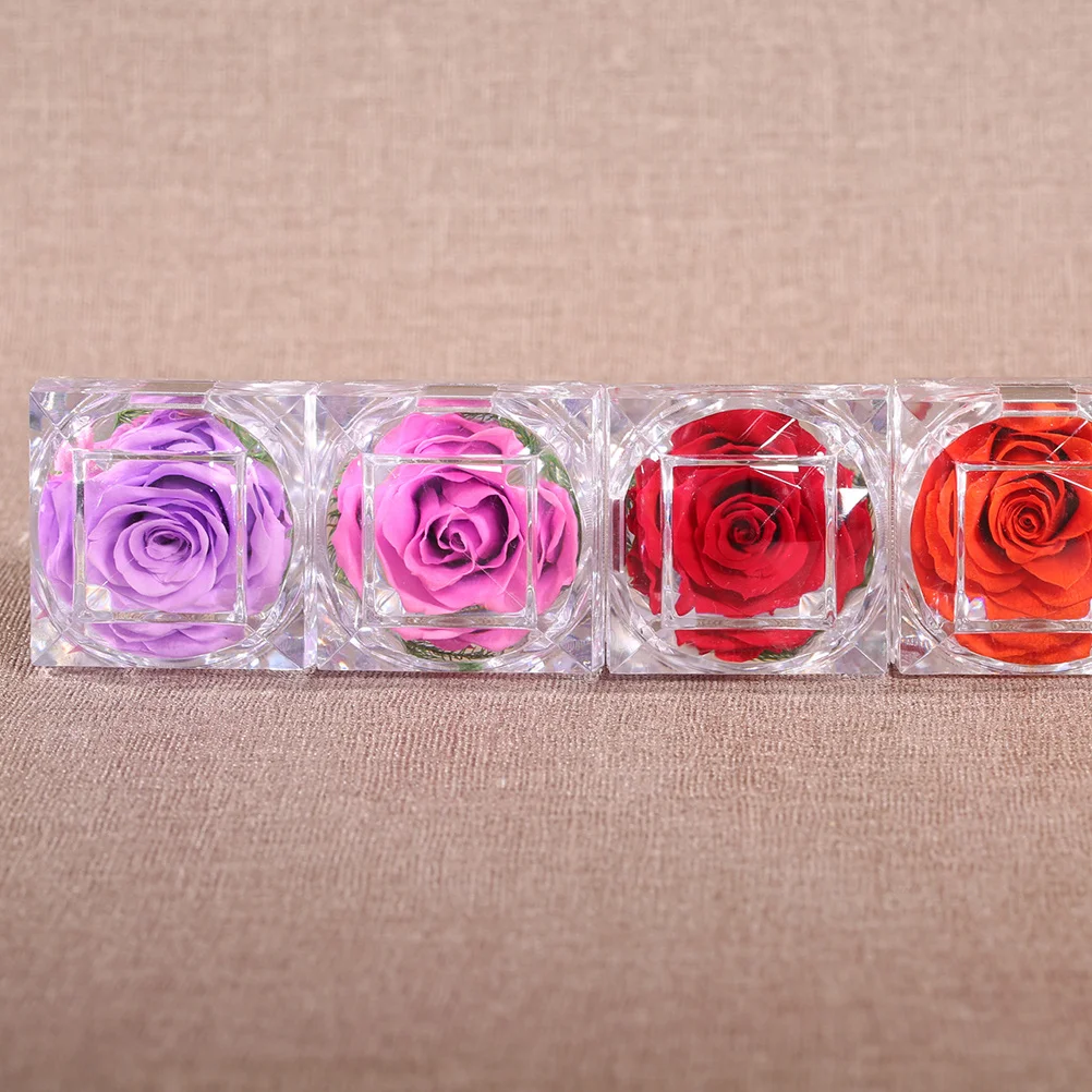 1 pçs eternidade rosa preservada flor luz roxa decoração para sala de estar quarto aniversário de casamento rosa presentes