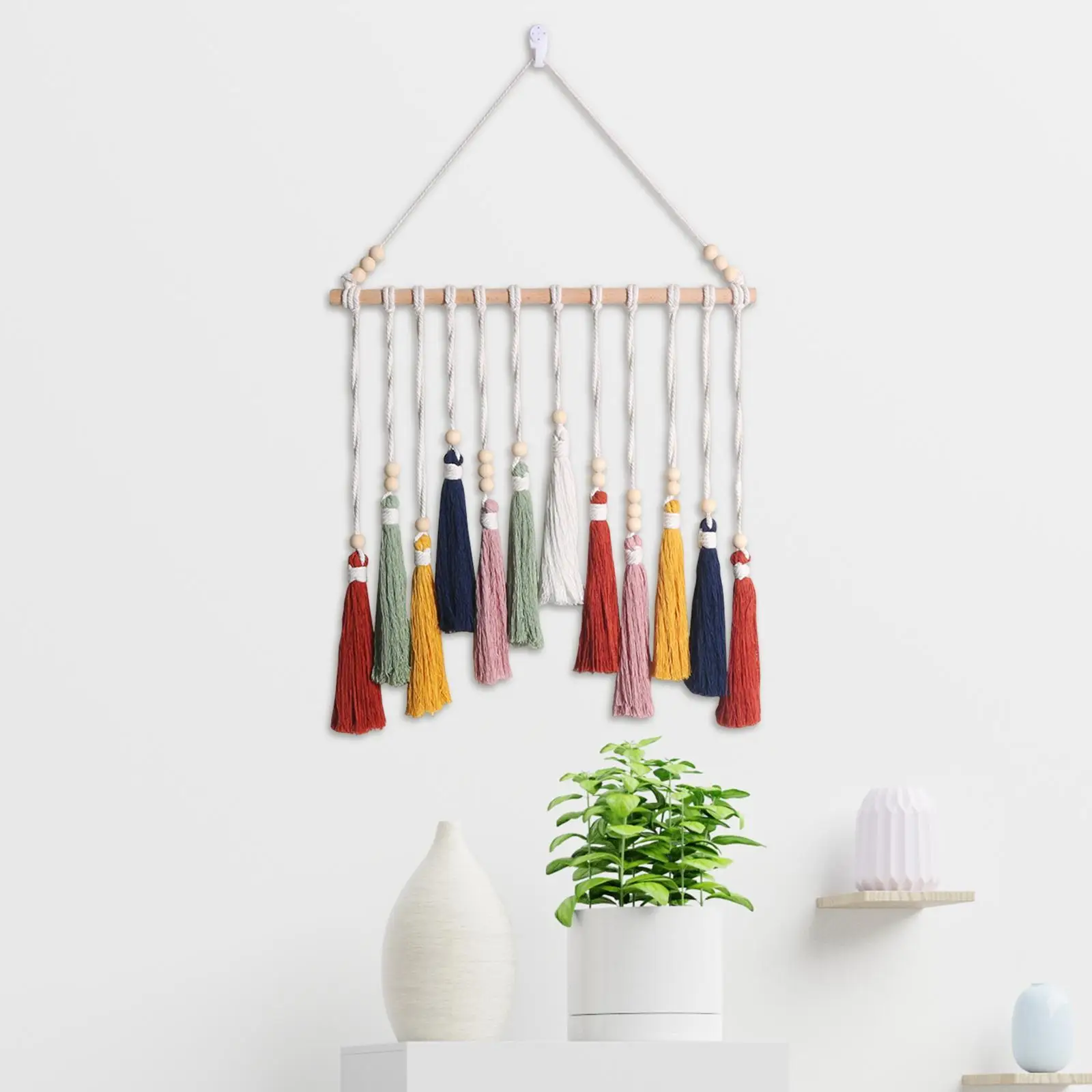 Macrame Wall Hanging Tapestry Bohemian Wall Decor Cotton Thread Tassel for Birthday Gift