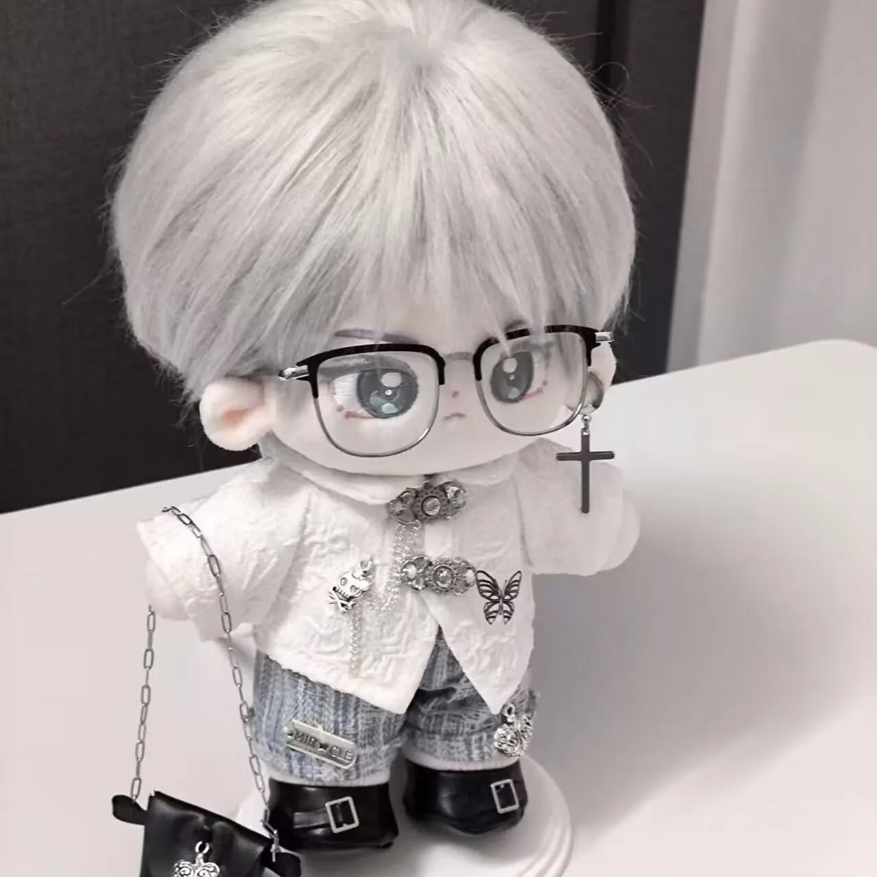 "الحب الأبدي" و"Xiangliu Tan Jian Ci" دمية قطنية 20 سنتيمتر محيطية أصلية رسمية 2D هدية عيد ميلاد دمية عارية