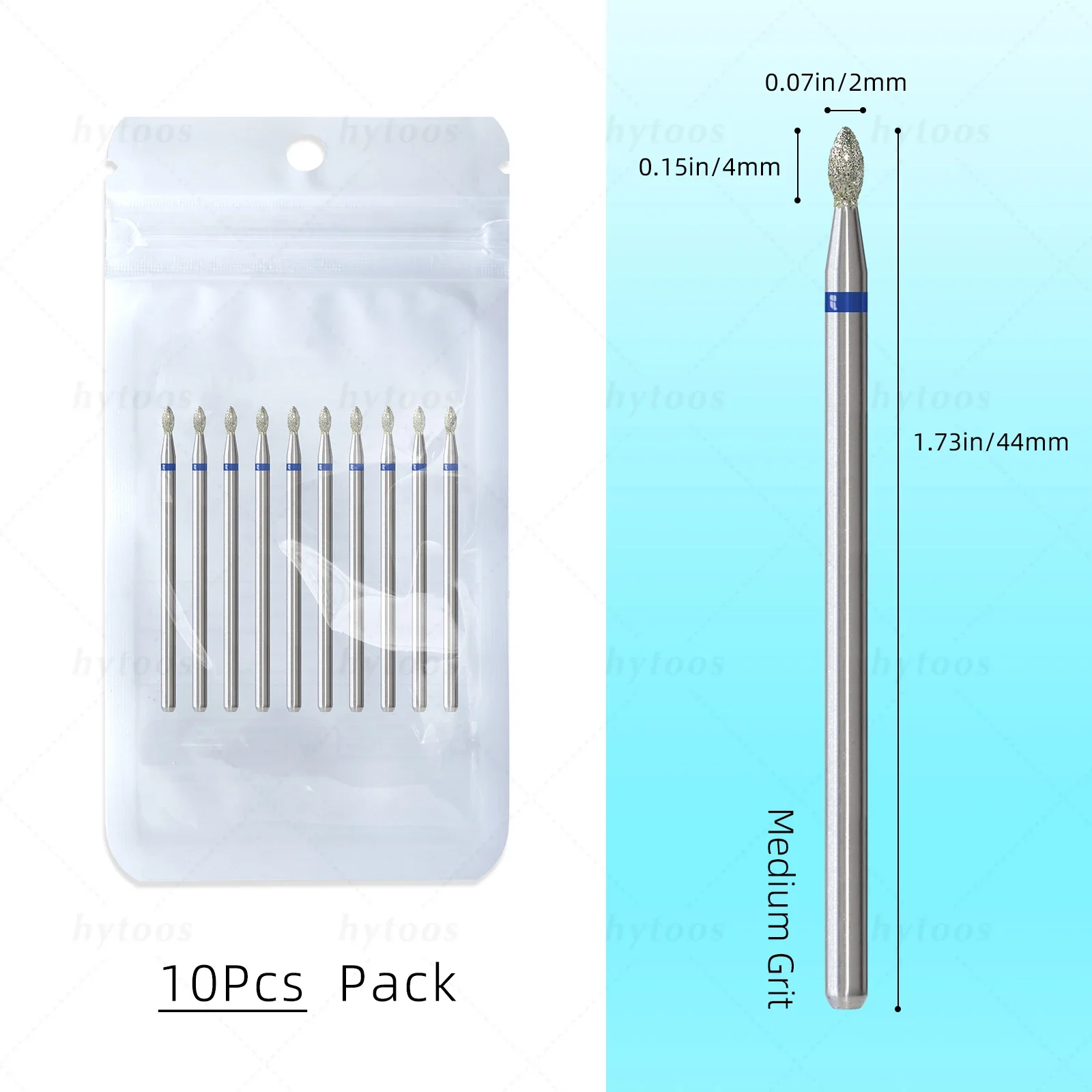 HYTOOS 10 Teile/paket Diamant Nagel Bohrer Bits Pro Russische Häutchen Sauber Bit für Nagel Abgestorbene Haut Häutchen Reiniger Vorbehandlung werkzeuge – Detail 11