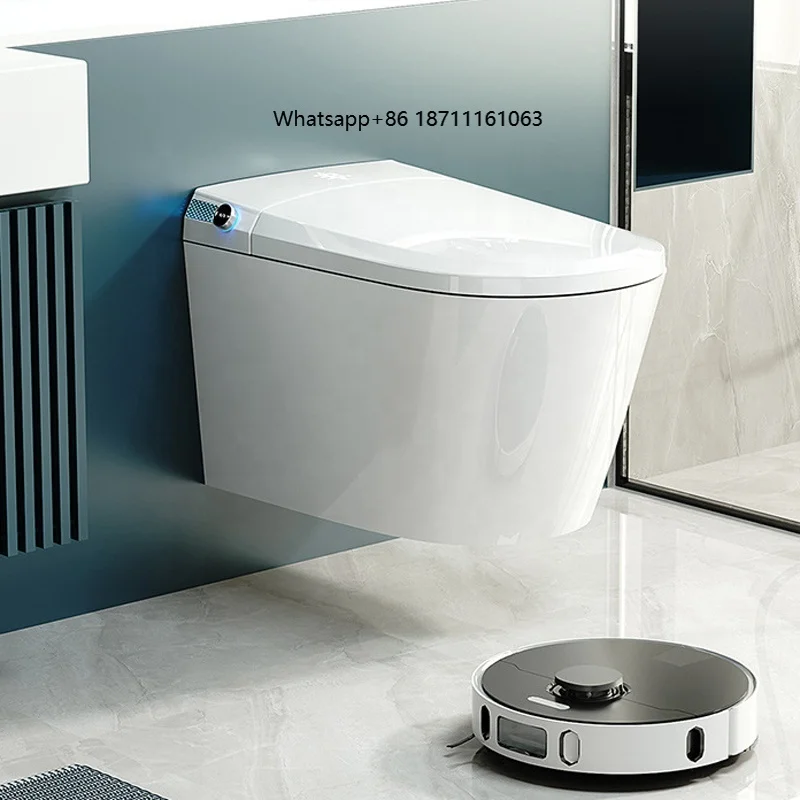 New Sanitary Ware Wall Mounted Automatic Water Closet Bathroom Ceramic Hanging Intelligent Toilet Bowl Wall Hung Smart Toilet