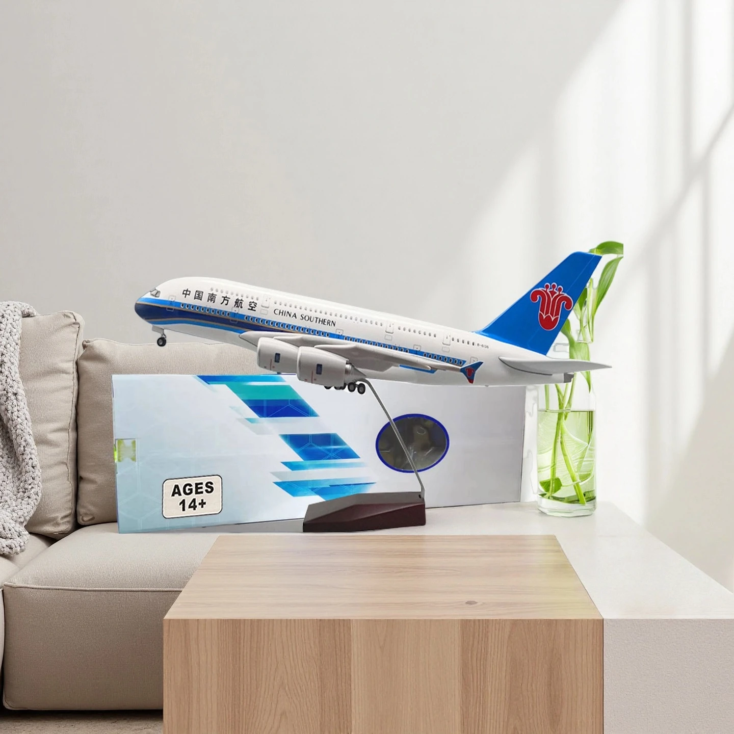 1/160 Scale A380 Airplane Models China Southern Airlines Model Aircraft Metal Planes Model Resin Model Plane Collection With LED