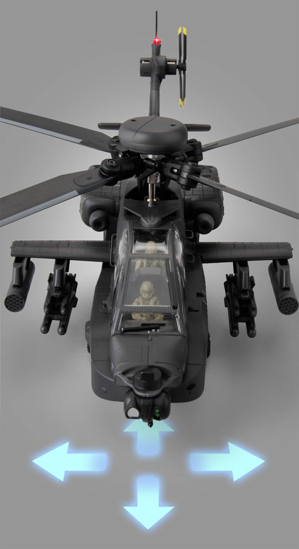 RC ERA 1/48 RC Helicopter 6CH Apache Plane One Key 3D Flight TOF Laser Optical Flow Altitude Hold One Key Takeoff Landing