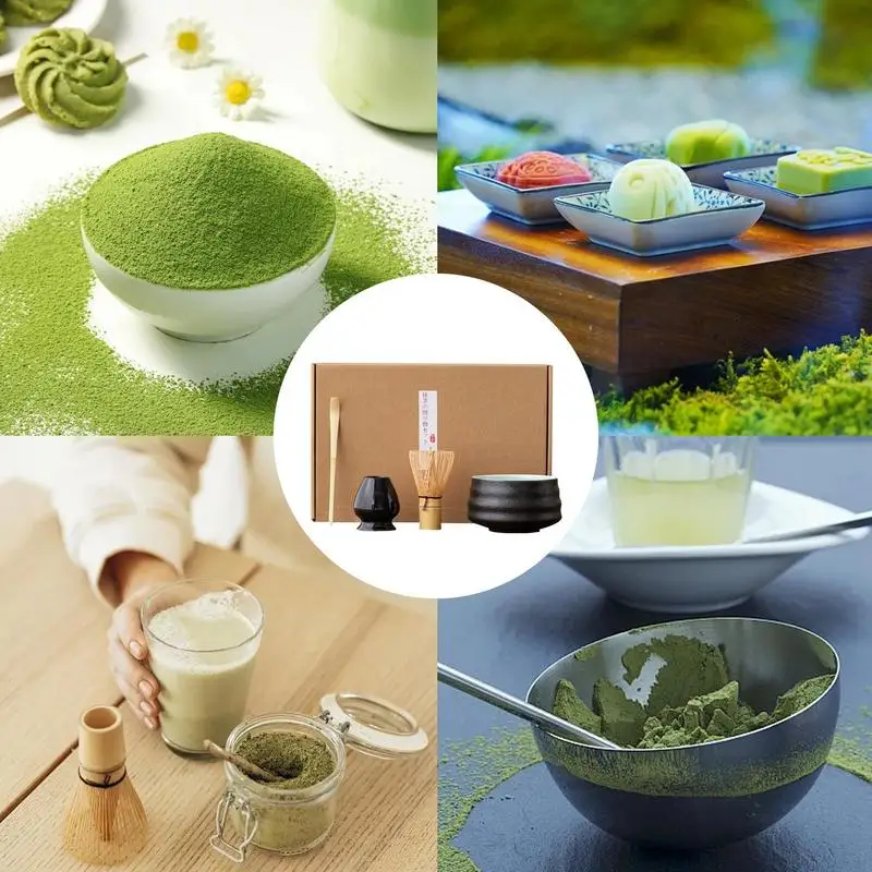 Kit Matcha, juego de cuencos de té Matcha, 4 Uds., accesorios Matcha tradicionales para principiantes, Kit de fabricación Matcha delicioso