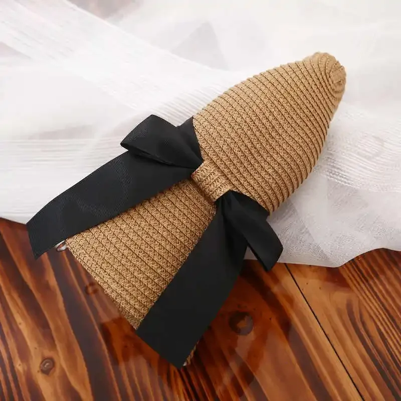 قبعة الشاطئ للنساء، قبعة واسعة الحواف من القش للشمس للنساء، قبعة الشمس النسائية بعامل حماية من الأشعة فوق البنفسجية 50+ من الأشعة فوق البنفسجية