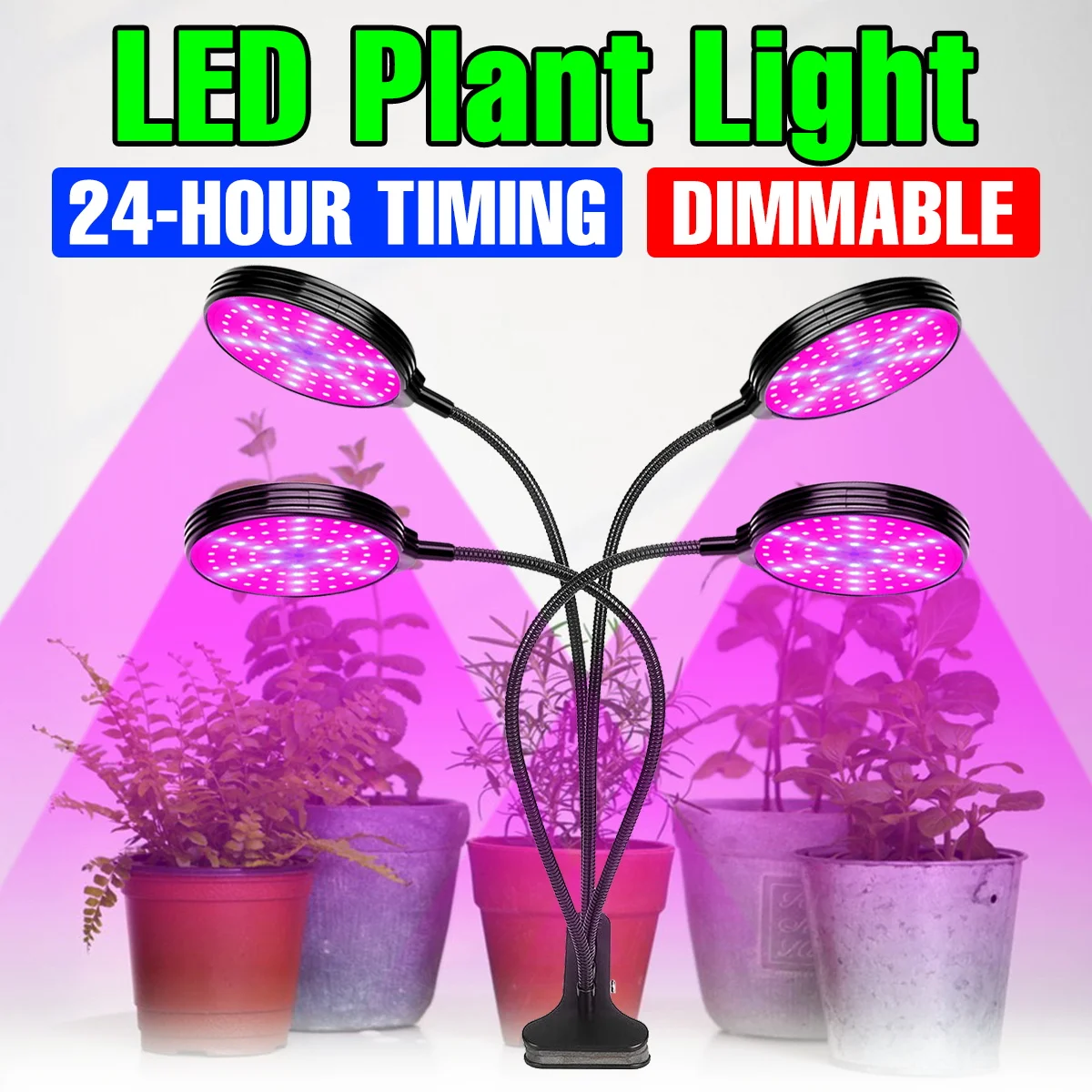 

Светодиодные фонари полного спектра для растений с питанием от USB, зажим для семян, заполняющие лампы, 5 В, комнатная теплица, гидропонная коробка для выращивания растений, время 4/8/12 часов