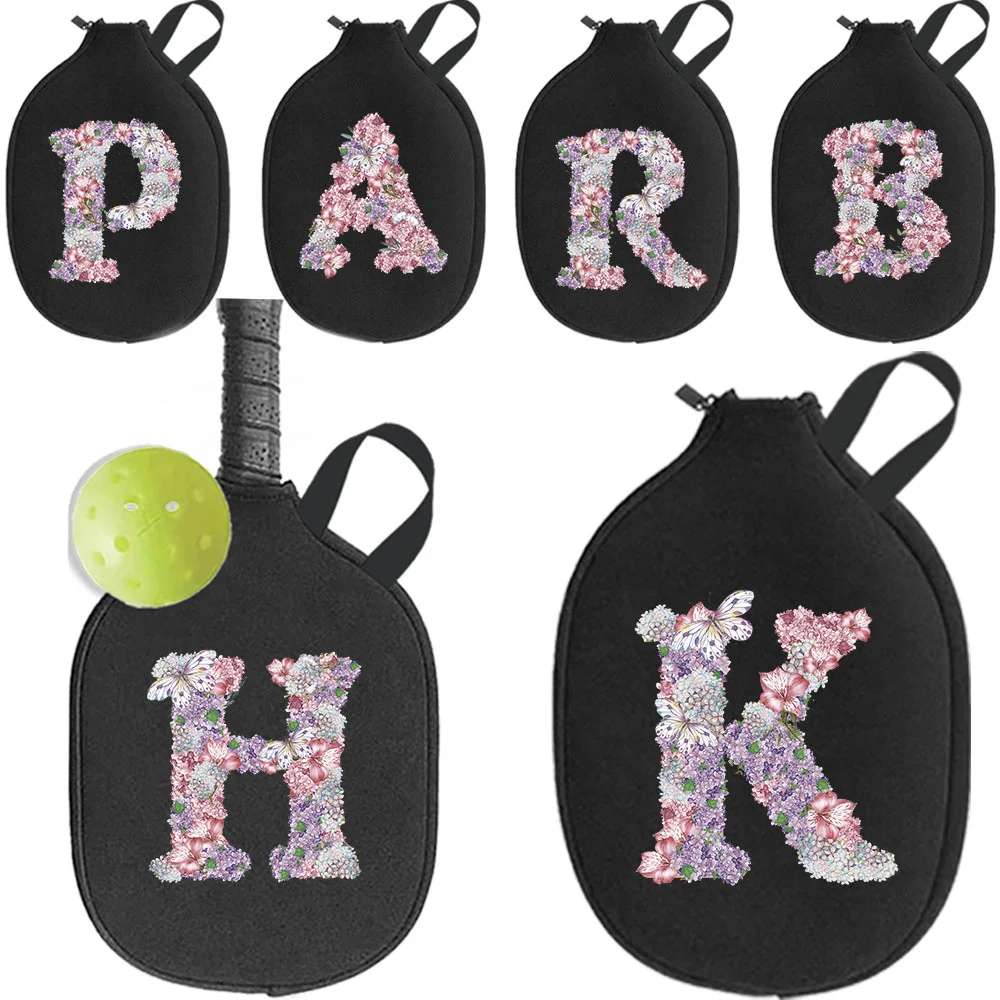 Racketmouw Draagtas Pick Ball Racket Opbergzakken Met Mesh Organizer Handtasje Met Rozenbloemenprint Serie