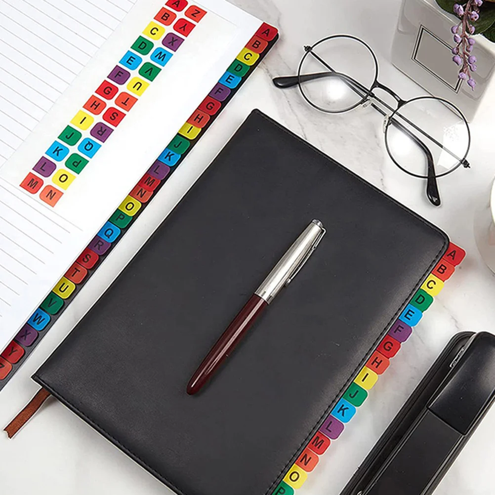 

20 Sets Sticky Index Tabs A-Z Colorful Waterproof Pvc Page Markers For Books Notepads Binders Alphabet Labels Self Adhesive