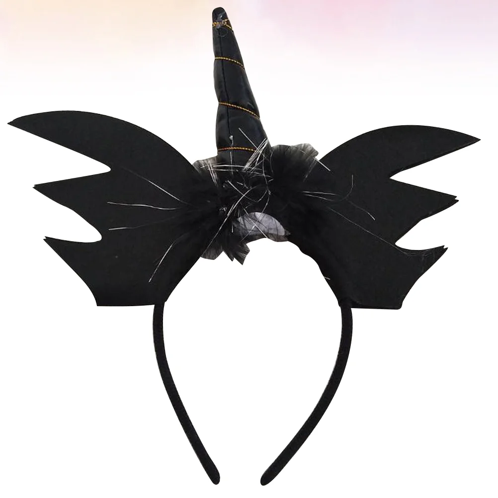 Halloween Bat Unicorn Hair Creative Hair Band Scary Costume Props Children Decoration Props (Black) Unicorn headdress