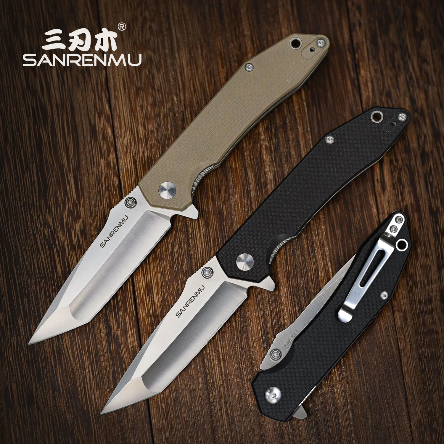 

SANRENMU 9001 Pocket Folding Knife Outdoor Camping Adventure Wilderness Survival Hunting Fishing EDC Portable Utility Knives SRM