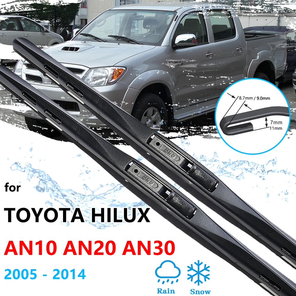 For Toyota Hilux AN10 AN20 AN30 MK7 2005~2014 Universal Car Accessories Wiper Blade Brushe Windshield Windscreen Window U J Hook