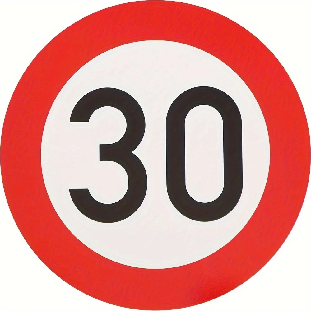 Vintage Speed Limit Style Metal Sign, 8 Inch Round Retro Decorative Plaque for Home, Office or Game Room Wall Art