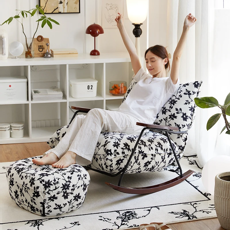 

Rocking chair recliner adult sleeping balcony home leisure recliner new light luxury lazy