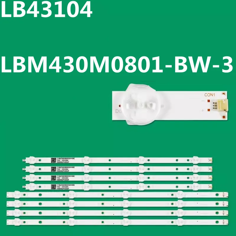 5 kit ED Backlight Strip For LB43104 LBM430M0801-BW-3 43PUS6162 43PUS6412 43PUS6503 43PUS6753 TPT430U3-EQYSHM.G TPT430H3-QVN01.U