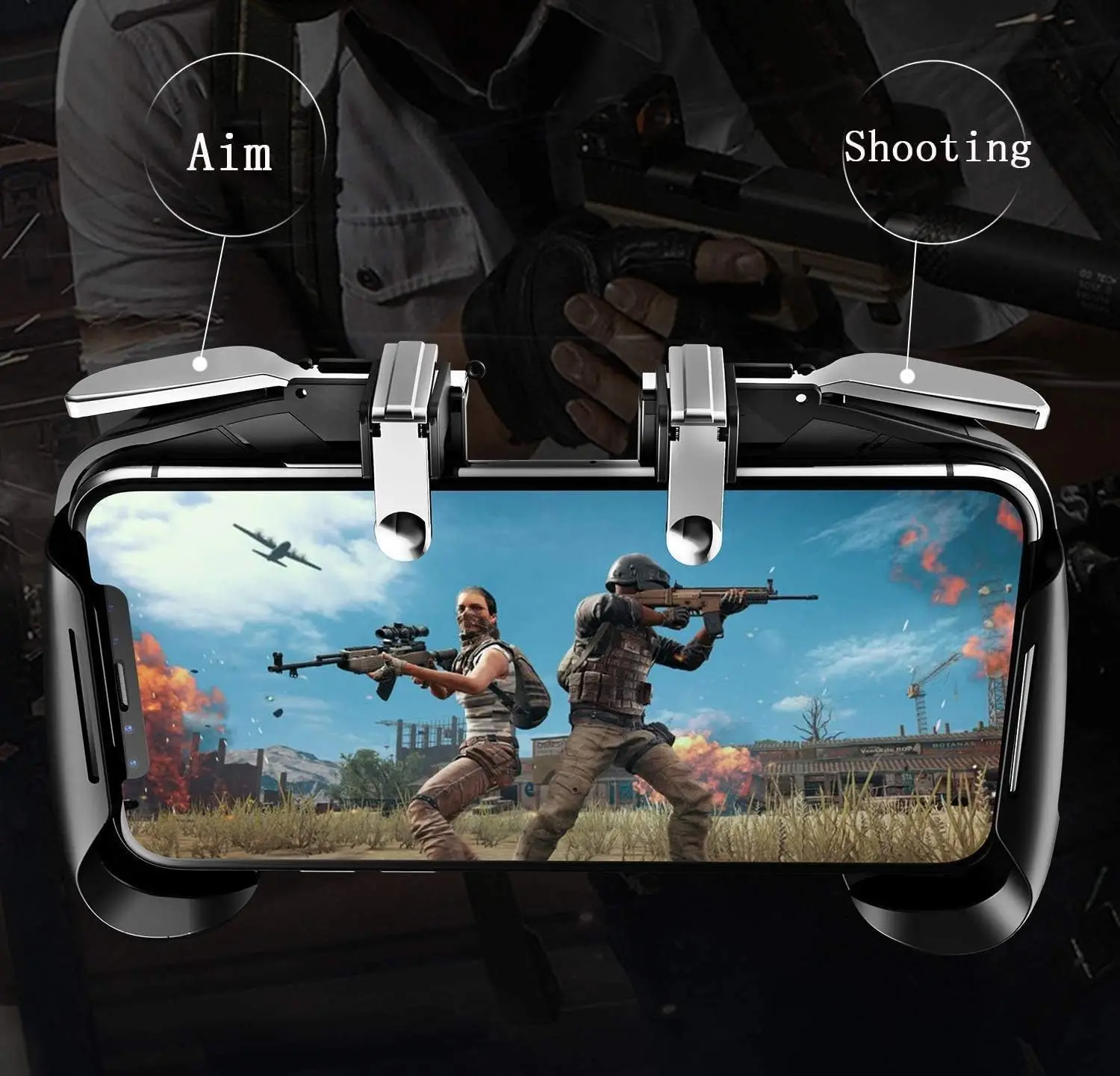 لـ AK16 Game Joystick Mobile Game Controller مشغلات Free Fire Pubg وحدة تحكم الهاتف المحمول المتوافقة مع Android IOS IPhone Xr X