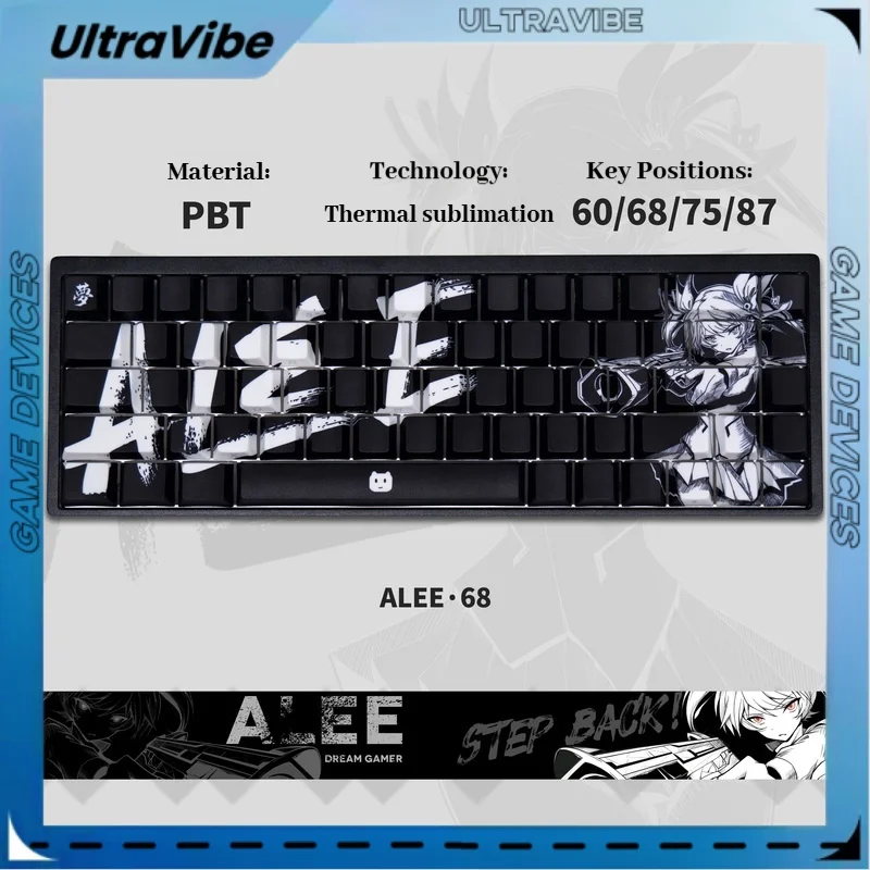 

Gamer Alee keycap side engraved translucent PC keycap 95 key pbt material added 60/68/75/87 series mechanical keyboard keycap