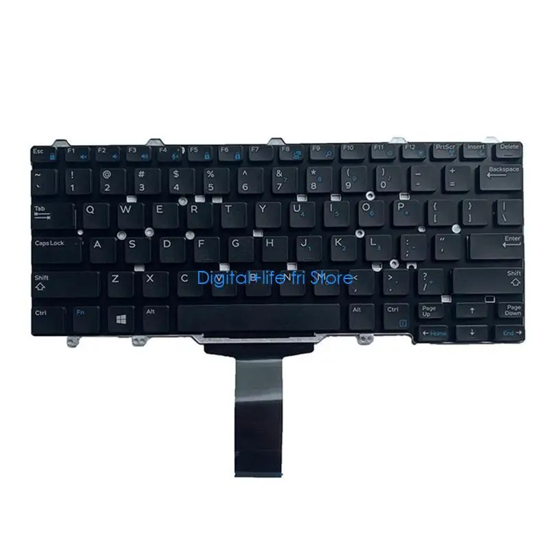 E06D Original US Layout English Keyboard Without Backlit for Latitude 3340 3350 Series , Black
