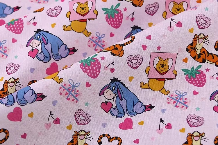 45x140cm Disney Winnie 100 Cotton Fabric Printed Cloth Sewing Quilting Fabrics For Patchwork Needlework Diy Handmade Accessories