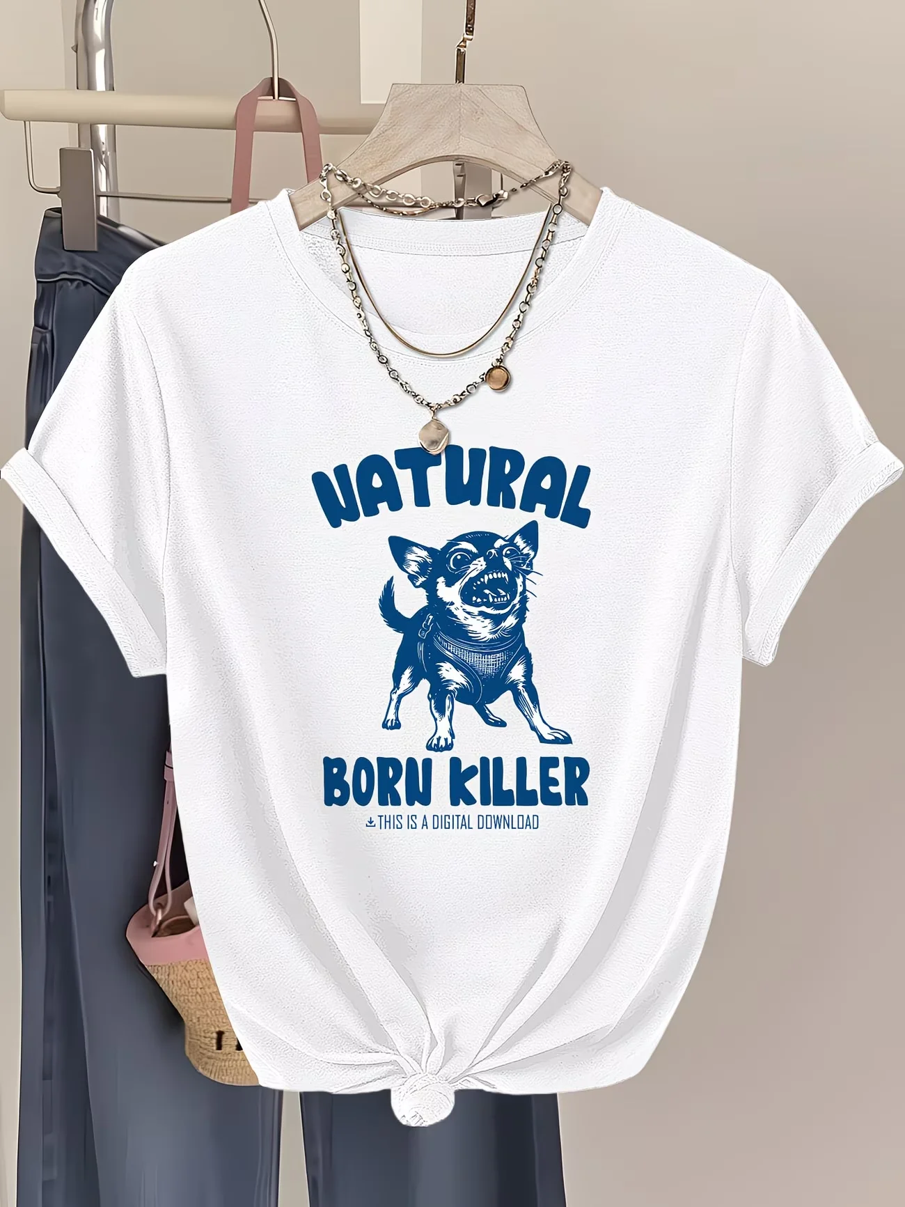 Vintage Dog Graphic T Shirt Women Harajuku Style Short Sleeve Tee Cool Animal Pattern Summer Top Casual Loose Fit Lady Clothes