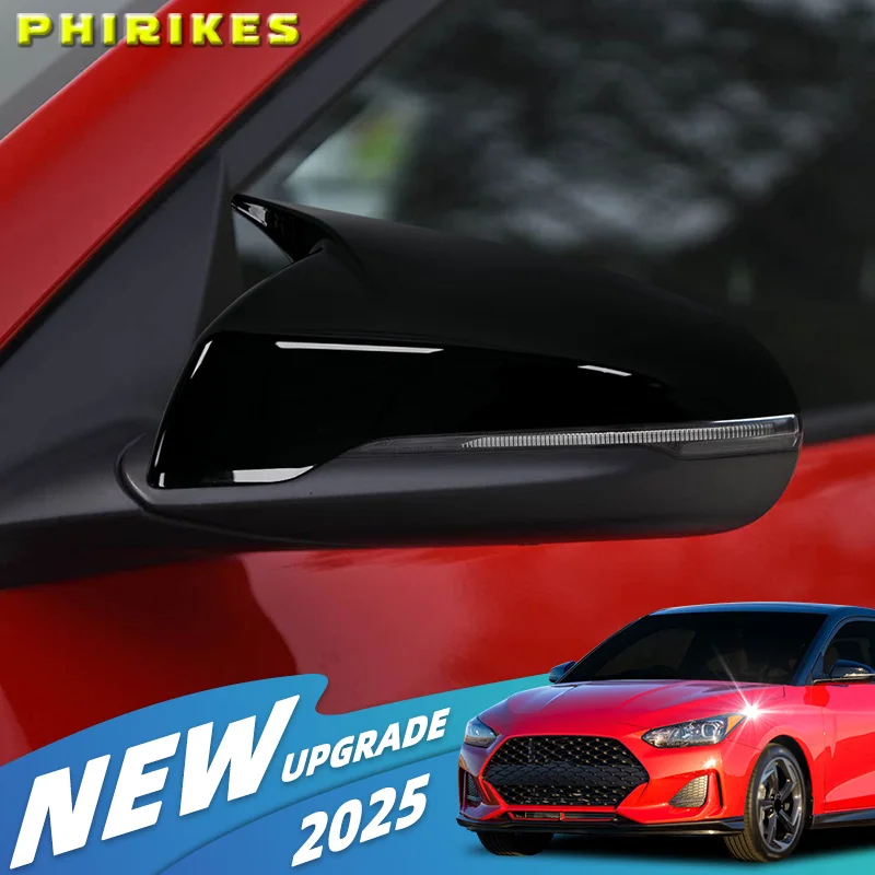 Für Hyundai Veloster 2018-2023 Rück Seite Spiegel Abdeckung Aufkleber Flügel Kappe Außen Tür Rückansicht Fall Trim Carbon faser Look