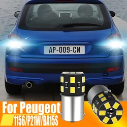 2pcs LED Reverse Light Bulb Lamp P21W BA15S 1156 For Peugeot 106 1007 206 207 2008 306 307 308 SW 406 407 607 806 807 508 5008